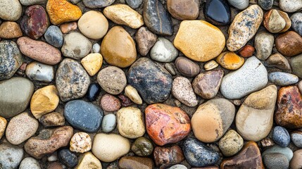 Poster - Colorful natural stone texture background for design projects showcasing earthy and organic elements in various shapes and sizes.