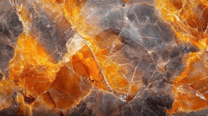 Poster - Elegant natural marble texture in rich orange and gray tones for sophisticated background design. Ideal for luxury or artistic applications.