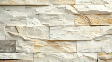 Poster - Light yellow textured natural stone wall background ideal for interior design and architecture projects.