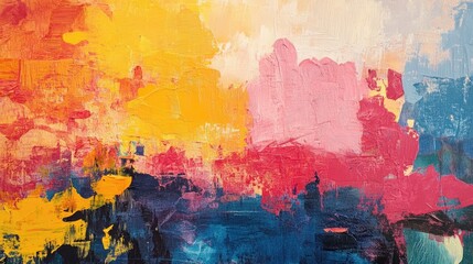 Poster - Vibrant Abstract Color Palette with Bold Brushstrokes for Artistic Inspiration and Creative Projects