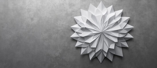 Fototapete - Monochrome Geometric Paper Burst on Gray Background with Space for Text and Design Elements
