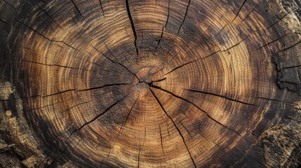 Poster - Close-Up of Aged Tree Stump Revealing Natural Wood Texture and Growth Rings