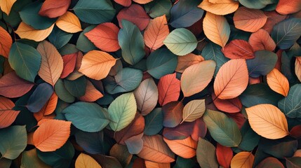 Poster - Vibrant Autumn Leaves Background for Social Media Banners and Wallpapers Ideal for Daylight Scenes and Nature-Inspired Designs