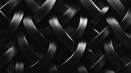 Poster - Sleek Minimalist Black Stroked Loops Background Texture for Modern Design Applications