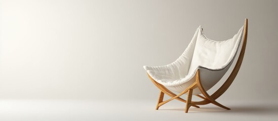 Poster - Elegant Moon Chair in Minimalist Interior with Text Space for Creative Design or Advertising Usage