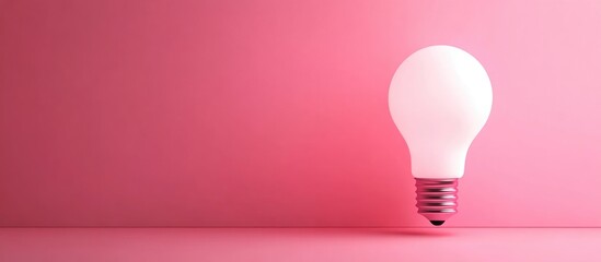 Fototapete - Creative Light Bulb Concept for Inspirational Quotes and Blank Space for Text on Bright Pink Background
