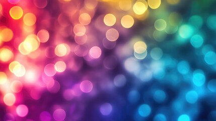Poster - Vibrant Holographic Gradient Background with Blurred Effect and Bokeh Lights Ideal for Creative Text Overlay or Abstract Design Use