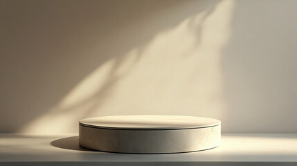 Poster - Minimalist adjustable podium on light cream background