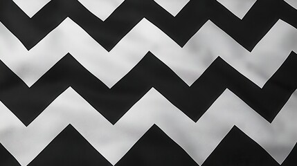 Poster - Abstract black and silver chevron pattern, textured fabric background with metallic sheen. Close up view of geometric design with subtle variations
