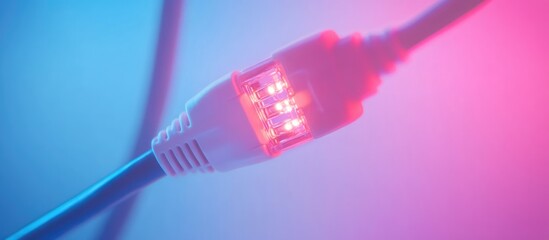 Poster - Connecting Data and Internet of Things with Network Cable in Vibrant Colors and Empty Space for Custom Text