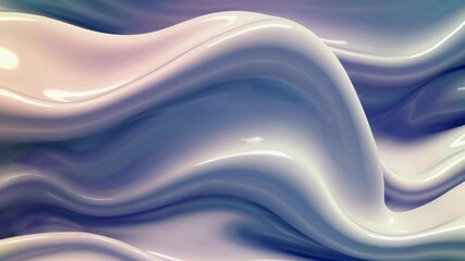 Poster - Ocean-inspired abstract waves. Smooth flowing shapes in soothing blue and purple hues. Calming seaside animation for relaxation and summer vibes. 