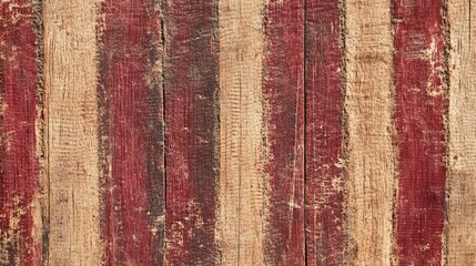 Poster - Close Up of Distressed Striped Red Wood Texture Background for Rustic Design and Vintage Aesthetic Projects