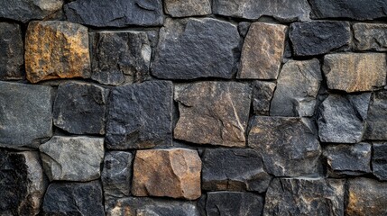 Poster - Textured natural black granite stone wall background for architectural and design projects