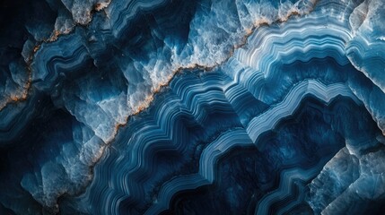 Poster - Dark blue agate marble texture with natural patterns ideal for kitchen furniture, wall designs, and elegant backdrops.