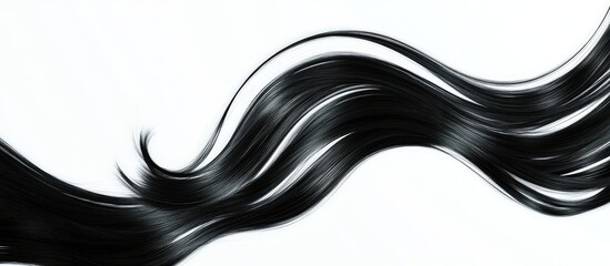 Poster - Abstract black wave lines on white background creating a sleek digital technology concept with ample space for customizable text elements