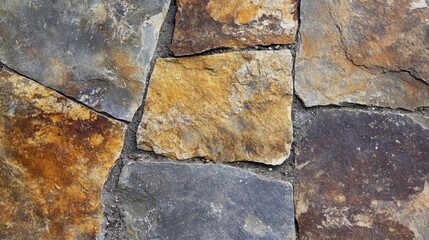 Poster - Natural stone pavement texture showcasing earthy tones and rugged surfaces ideal for landscape and architectural design projects