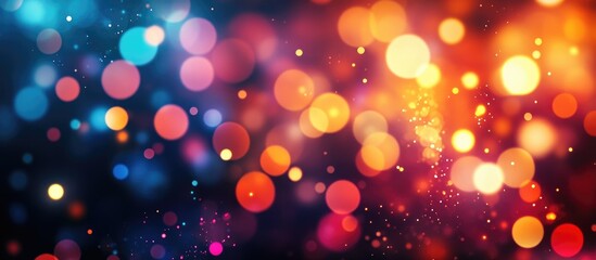 Fototapete - Colorful abstract neon light blur on dark background with glowing bokeh highlights fast motion for fantasy wallpaper and copyspace for text