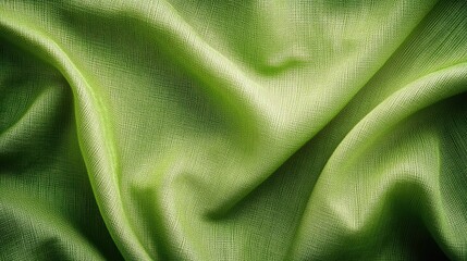 Poster - Vibrant Green Nylon 66 Fabric Texture Background for Design and Textile Applications