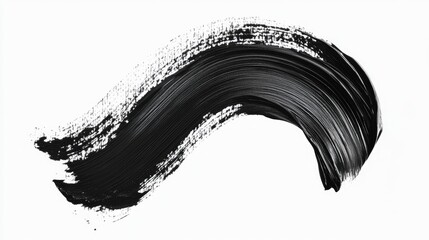 Poster - Elegant Black Silk Brush Stroke Artwork with Fluid Design for Artistic Branding and Logo Integration