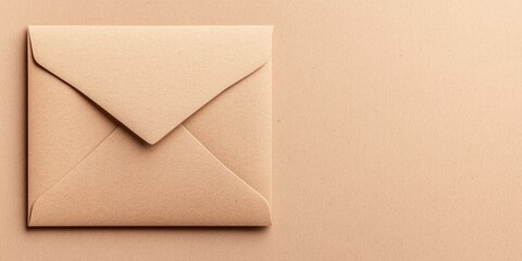 Poster - Elegant kraft envelope on minimalist background with ample space for text providing an inviting and sophisticated presentation.