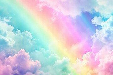 Wall Mural - pastel rainbow hues blended seamlessly into a soft and serene background, hue, muted