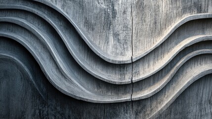 Poster - Gray wood texture showcasing elegant, flowing grain patterns for creative design backgrounds and art applications
