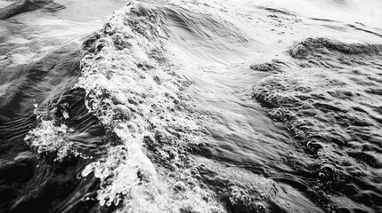 Poster - Nature's Elegance Black and White Water Ripples Capturing Fluid Motion and Texture in a Serene Outdoor Setting