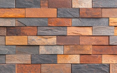 Poster - A close-up view of a beautifully arranged stone wall with various colors and textures.