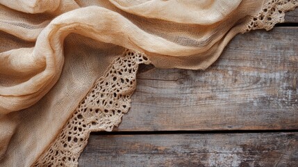Poster - Natural Wooden Texture Background with Soft Fabric Detail for Creative Design Use
