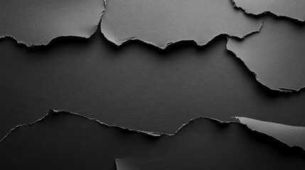 Poster - Torn Black Paper Texture with Empty Spaces for Background and Design Use