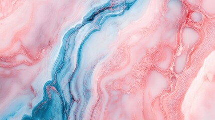 Poster - Elegant Pink and Blue Swirled Marble Texture Natural Stone Background Design