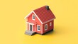 © AbstractAI - Colorful miniature house model on vibrant yellow background representing real estate and property transactions in a modern setting.
