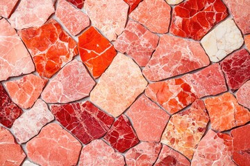 Poster - Decorative Red and Pink Marble Stone Mosaic Background Pattern