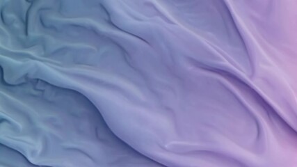 Poster - Flowing ocean waves. Smooth pastel fabric texture. Tranquil blue and purple gradient. Soft rippling effect. Dreamy abstract background for relaxation and summer 