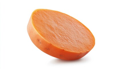 Poster - Fresh Orange Sweet Potato on White Surface Ideal for Food Photography and Culinary Uses