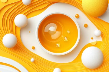 Poster - Empty yellow background with a spotlight set up in a studio for displaying or designing
