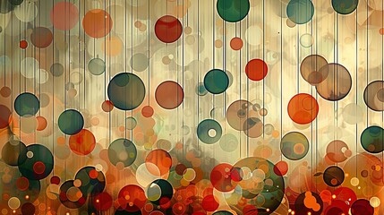 Aufkleber - abstract falling circles on textured background image. contemporary earthy tones flat colorful illus