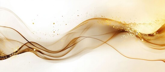 Fototapete - Elegant Golden Fluid Art Abstract Wave Texture Suitable for Background Design with Copyspace for Text and Creative Digital Applications