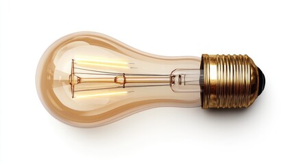 Poster - Vintage Style Edison Light Bulb Isolated on Clean White Background for Home Decor and Interior Design Concepts