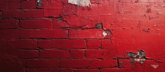 Poster - Textured Red Grunge Brick Wall Background Perfect for Additive Text or Graphic Overlay in Creative Design Projects