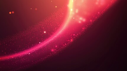 Poster - Abstract Glowing Red and Pink Wave Background with Bokeh Lights for Technology and Digital Themes