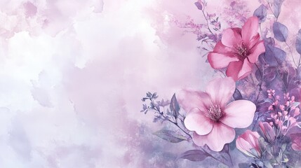 Poster - Pastel floral backdrop design showcasing soft blooms ideal for romantic or serene themes.