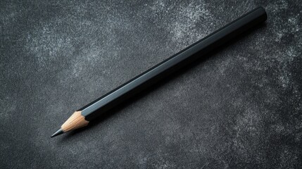 Aufkleber - Sleek black pencil resting on a textured surface ready for writing and inspiring creativity in a minimalistic setting