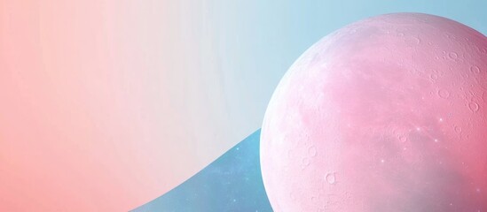 Aufkleber - Abstract Cosmic Wallpaper with Pink Moon and Soft Gradient for Galactic Theme Decor Featuring Empty Space for Text Integration