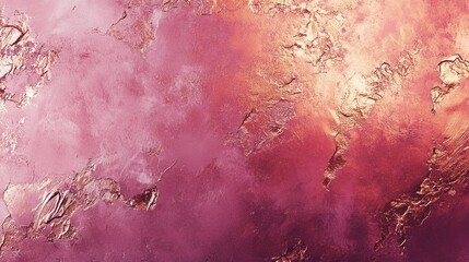 Poster - Rose Gold Foil Texture Abstract Artwork with Vintage Retro Vibes and Soft Pink Background