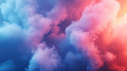 Poster - Colorful Nebula Clouds in RGB Shades Creating a Dreamlike Cosmic Atmosphere for Backgrounds and Artistic Designs