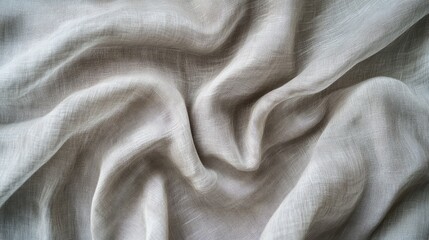 Aufkleber - Elegant light gray fabric draped with soft creases showcasing detailed texture and movement for textile or design background use