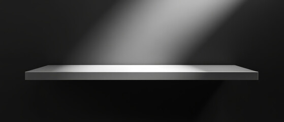 Poster - minimalist acrylic shelf with sleek design and gradient background