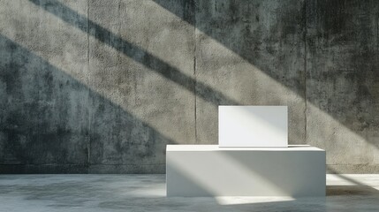Aufkleber - Minimalist Business Card Mockup Displayed on a Concrete Wall with Soft Natural Light and Clean Lines