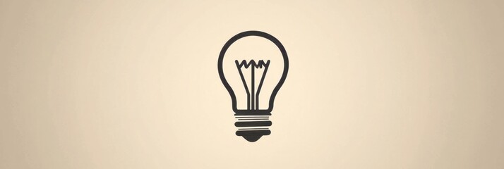 Aufkleber - Bright idea represented by a simple light bulb design on a neutral background showcasing creativity and innovation. Generative AI